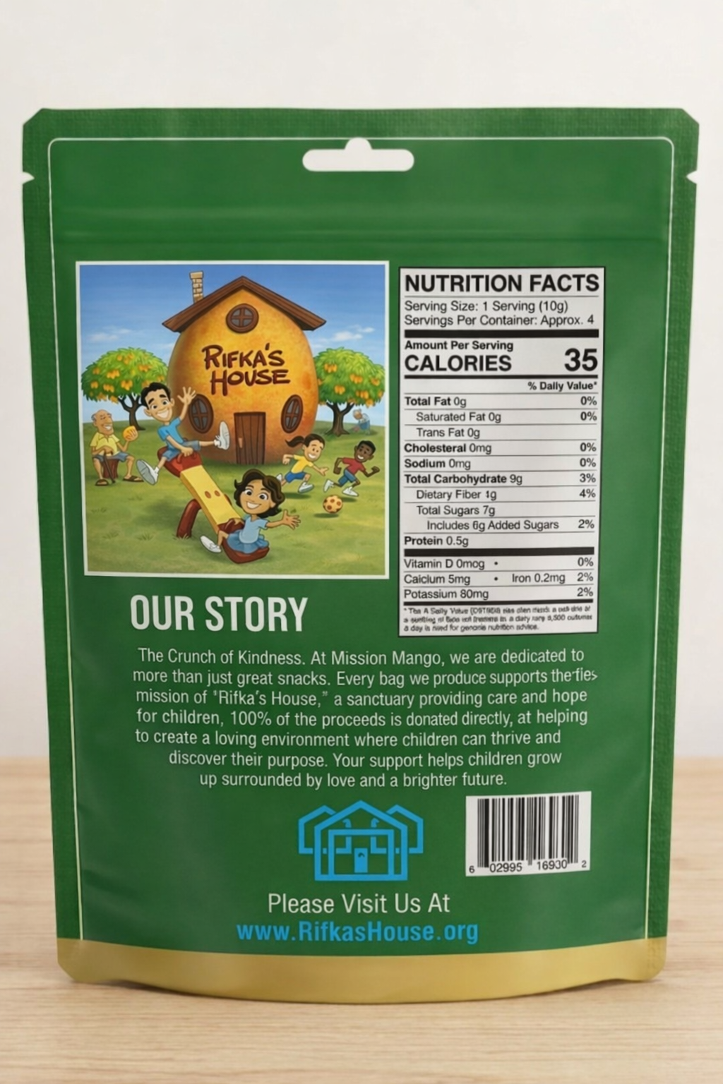 Mission Mango package back with nutrition info